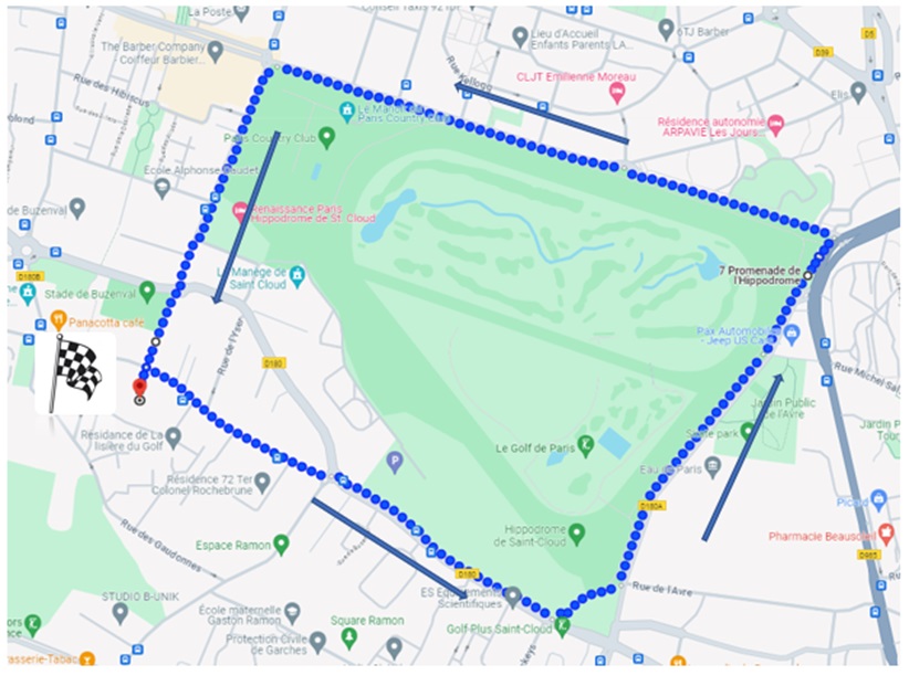 SdJ course de la joir - parcours depuis St-Joseph et autour de l'hippodrome